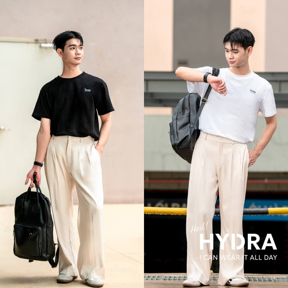 Cách phối áo thun Hydra Basic và quần tây