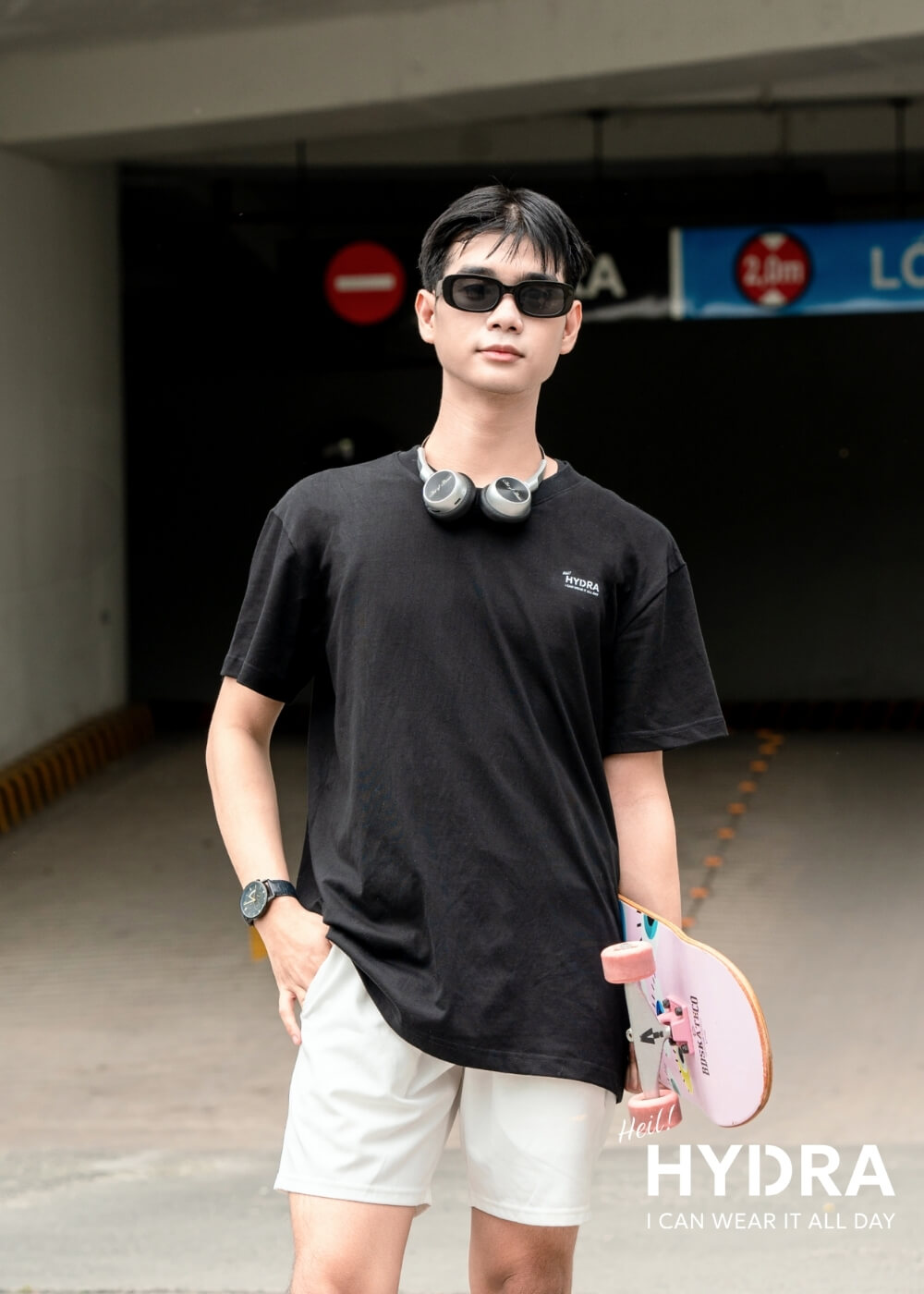 Cách phối đồ với quần short kaki và áo thun