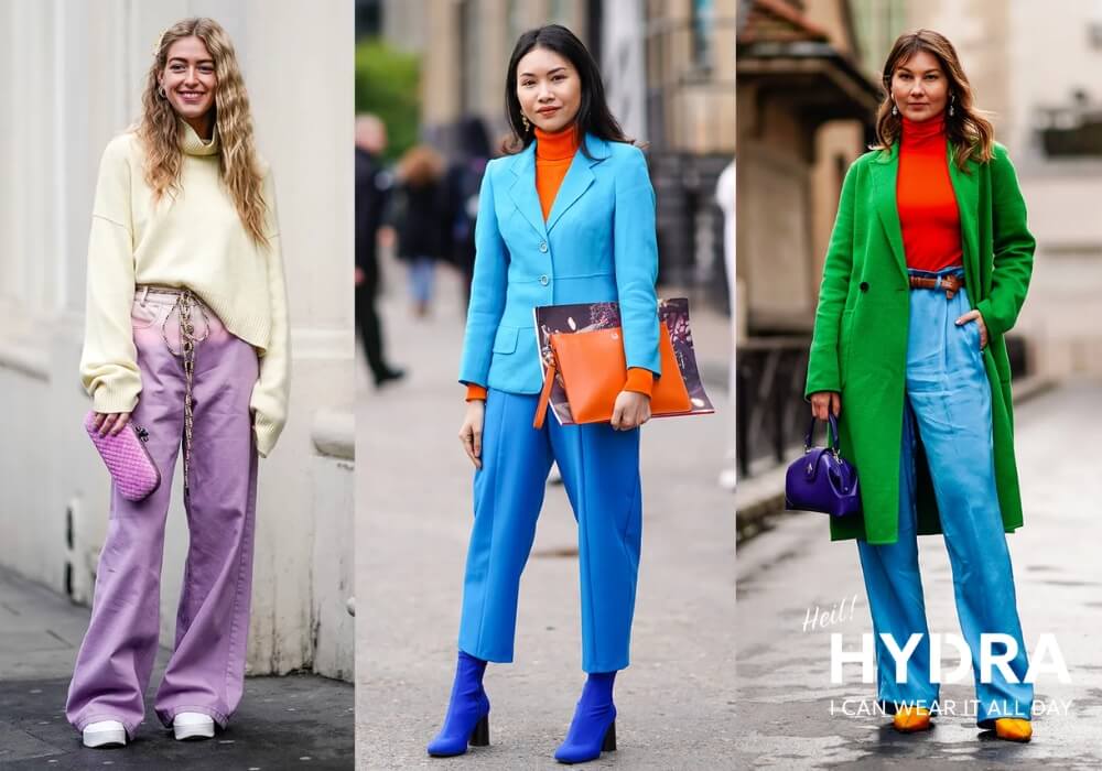 Phối hợp màu sắc tương phản Cách phối màu quần áo tương phản