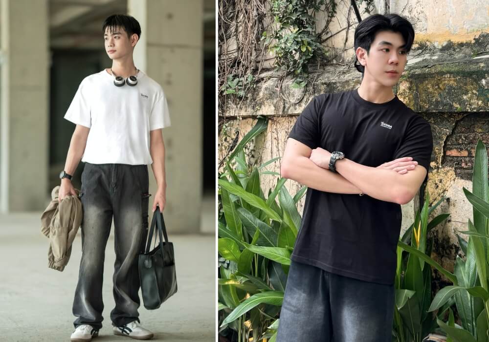 Outfit phối đồ áo thun nam và quần jean