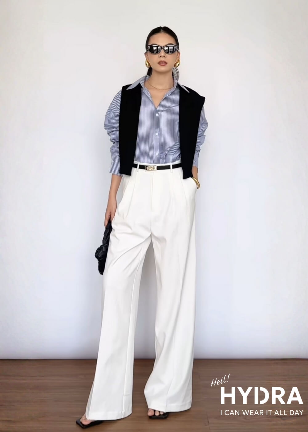 Outfit thanh lịch phối đồ nữ với áo sơ mi