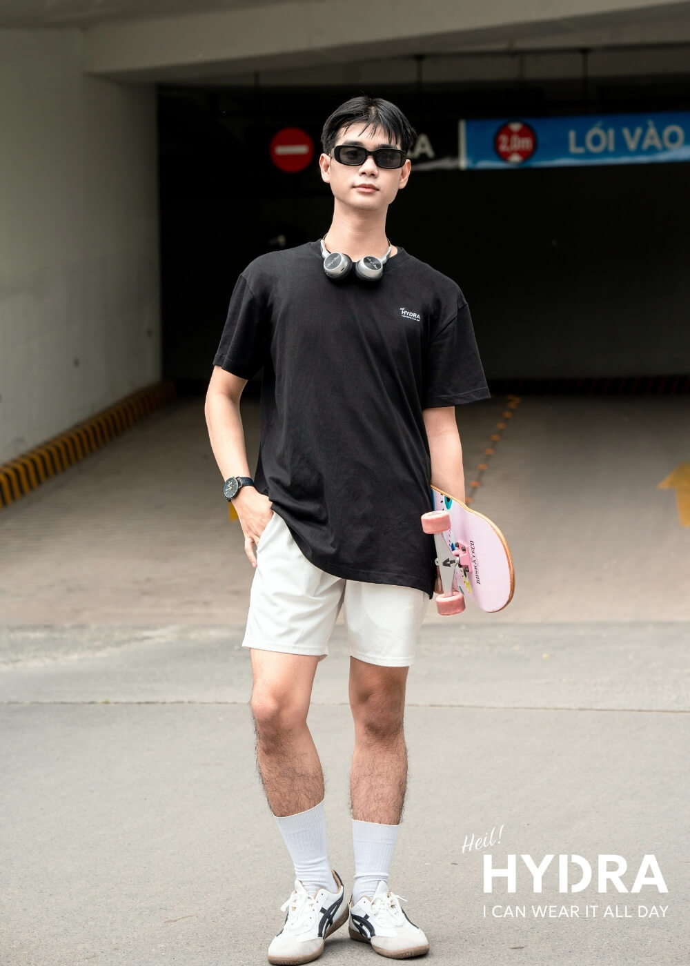 Phối đồ áo thun Hydra Basic và quần short