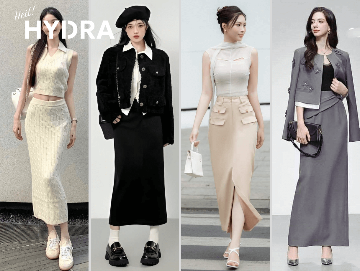 15+ Gợi ý phối đồ với chân váy chữ A dáng dài sành điệu
